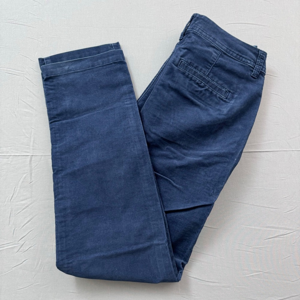 A‎ New Day Womens Corduroy Pants Navy Blue Straight Leg Stretch Size 2